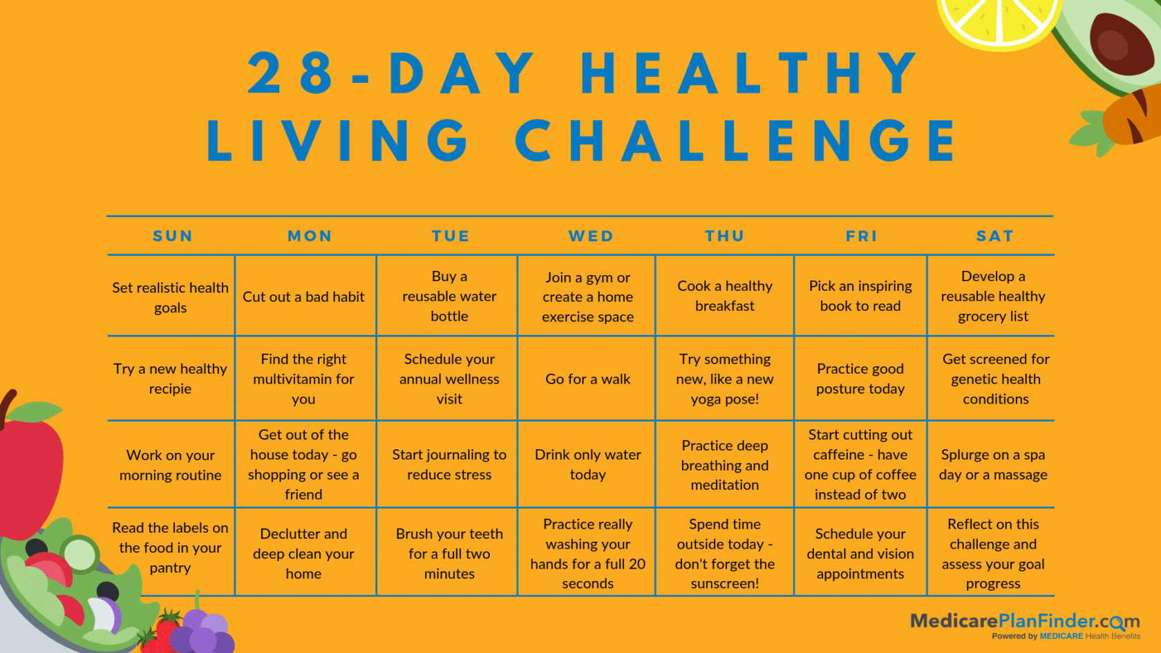 28Day Healthy Living Challenge Start now!