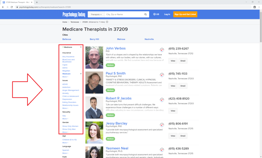  How to Find a Medicare Therapist Step 2a | Medicare Plan Finder