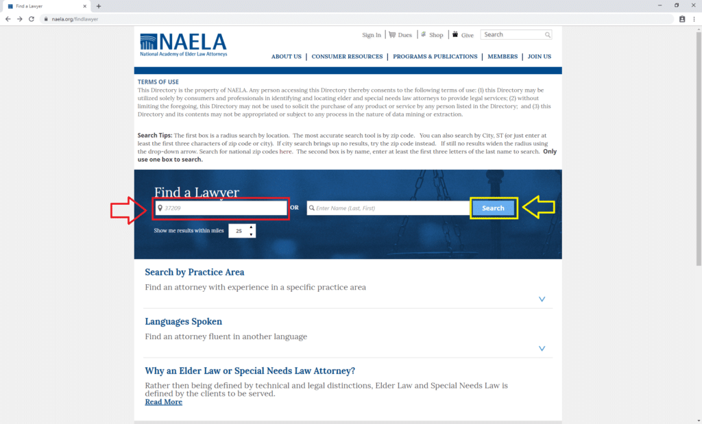 Elder Law Attorney Finder Step 2 | Medicare Plan Finder 