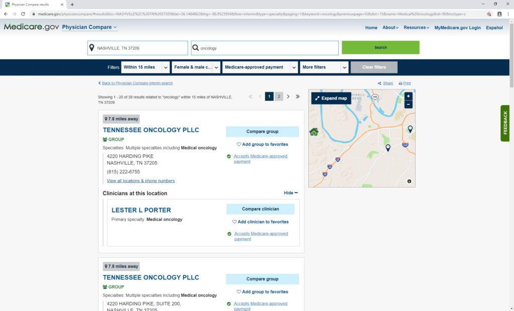How to Find an Oncology Doctor Step 3| Medicare Plan Finder 