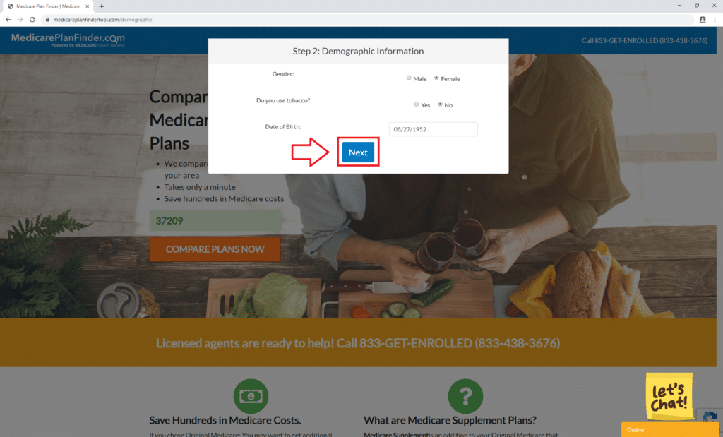 Medicare Supplement Finder Tool Step 2 | Medicare Plan Finder