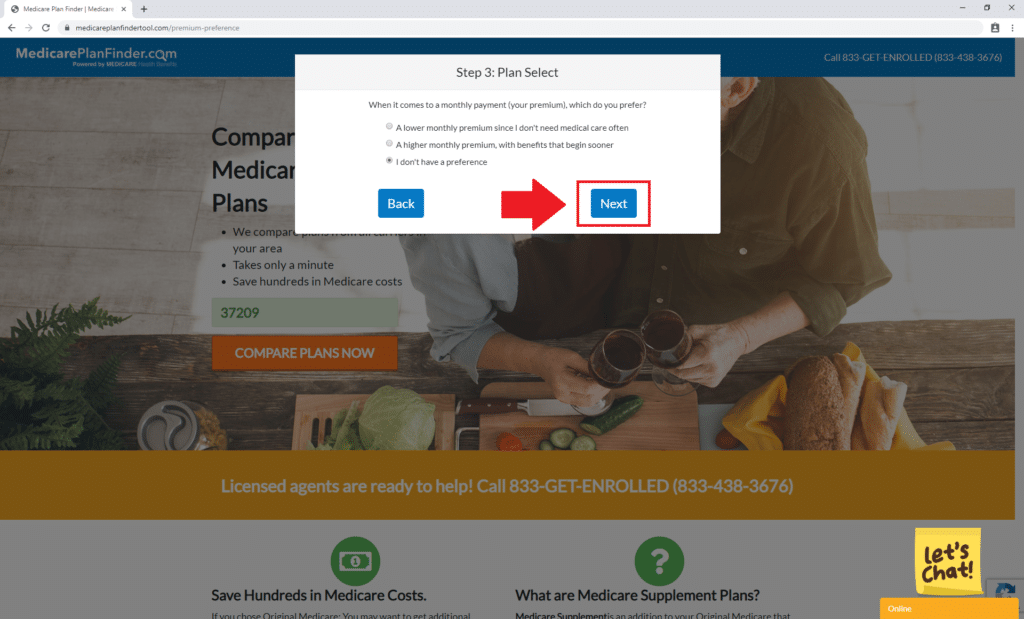 Medicare Supplement Finder Tool Step 3 | Medicare Plan Finder 