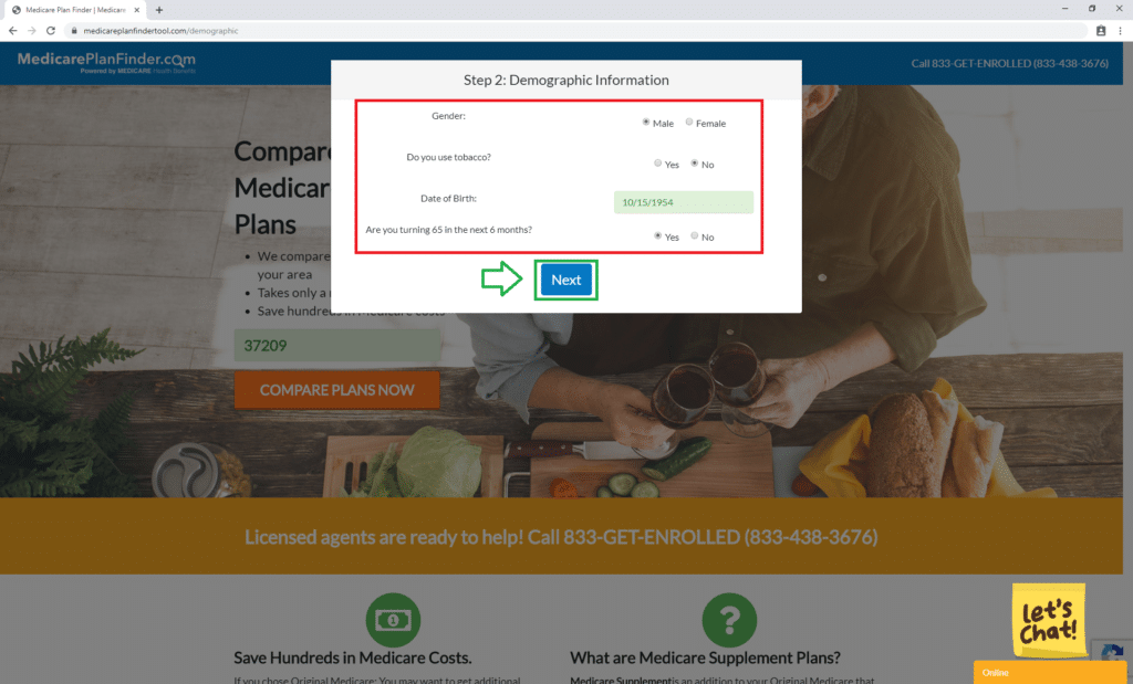 Medigap Plan Finder Tool Step 2 | Medicare Plan Finder 