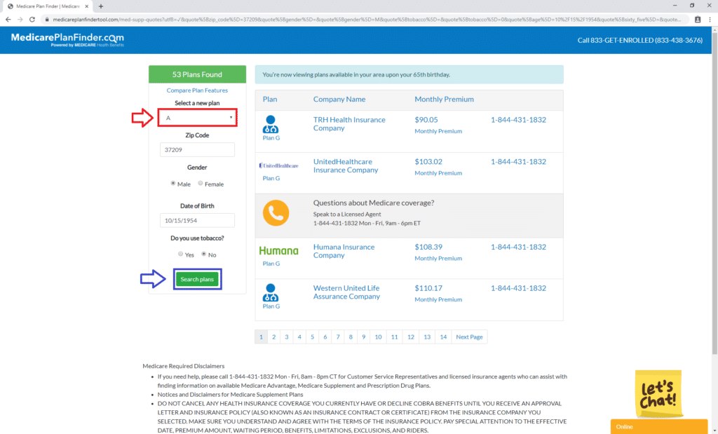 Medigap Plan Finder Tool Step 5 | Medicare Plan Finder