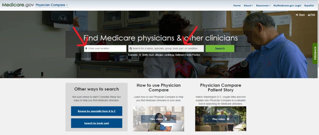 Medicare.Gov Physician Finder Tool