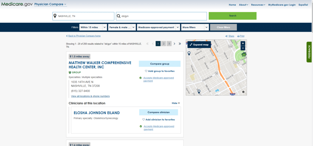 Medicare.Gov Physician Finder Tool