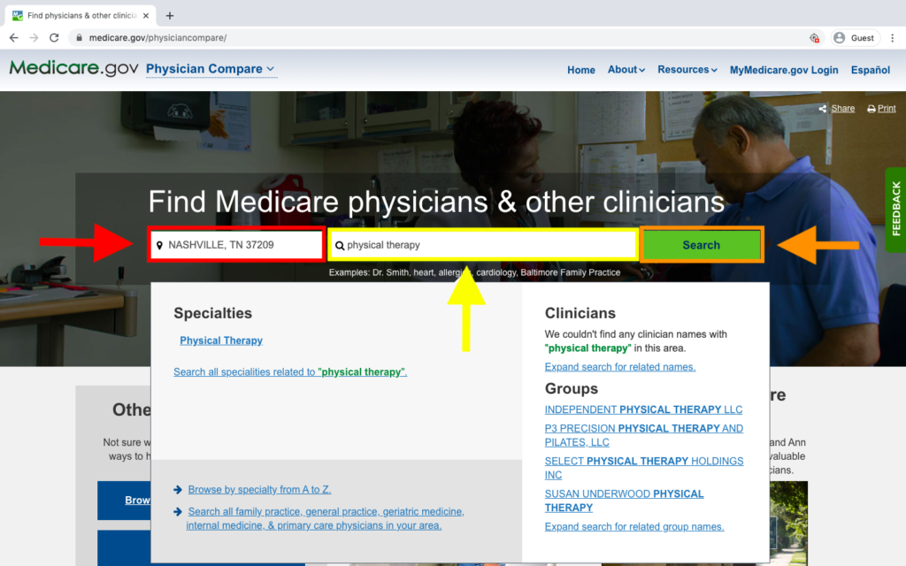 How to Find a Physical Therapist Who Takes Medicare Step 1 - Medicare Plan Finder